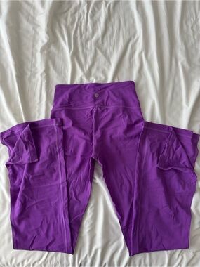 lululemon athletica moonlight magenta HR groove nulu split hem flare leggings